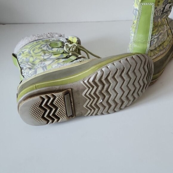 SOREL | Rare print snow boots pistachio green sz 9 - Picture 4 of 4
